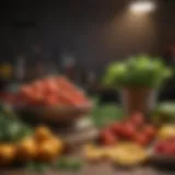 Fresh vegetables and fruits for a balanced diet