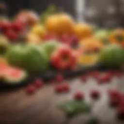 Colorful array of fresh fruits and vegetables
