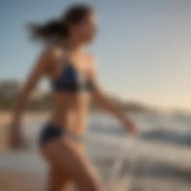 Dynamic outdoor workout session on the beach