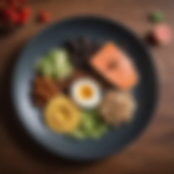 Visual representation of balanced macronutrients on a plate