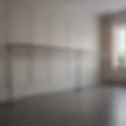Elegant design of a wall-mounted ballet barre in a modern studio