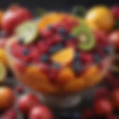 Colorful Fruits for Optimal Liver Function A colorful fruit bowl highlighting berries, pomegranates, and citrus for a healthy lifestyle