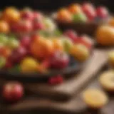 A vibrant assortment of fresh fruits including apples, oranges, and berries on a wooden table