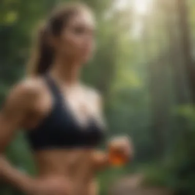 Maximizing Performance Naturally An athlete engaging in a workout routine outdoors with herbal supplements