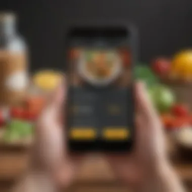 Nutrition Insights from Food Tracking Apps User engaging with a smartphone app showing nutrition insights