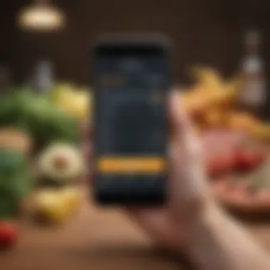 Weight Loss Progress through App Tracking Graph illustrating weight loss progress using food tracking applications