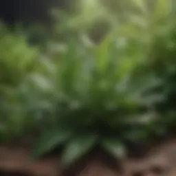 Close-up of vibrant green herbs known for hair growth