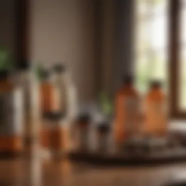 Bottles of natural supplements on a wooden table