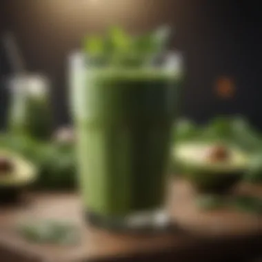 Green smoothie with spinach and avocado