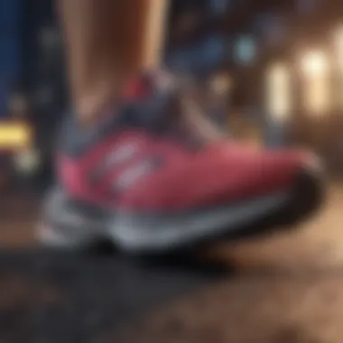 Cushioned running shoe showcasing advanced padding technology