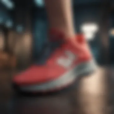 Cushioned running sneaker showcasing shock absorption features