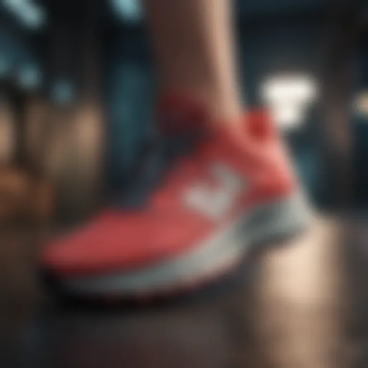 Cushioned running sneaker showcasing shock absorption features