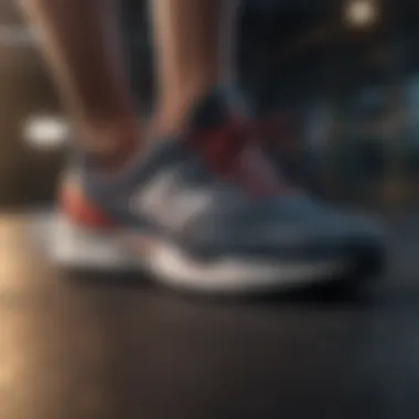 Individual testing running sneakers for comfort and support