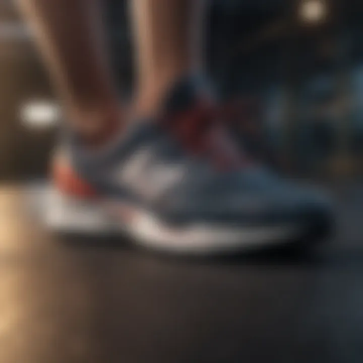 Individual testing running sneakers for comfort and support