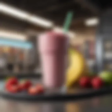 Refreshing smoothie in a fitness setting