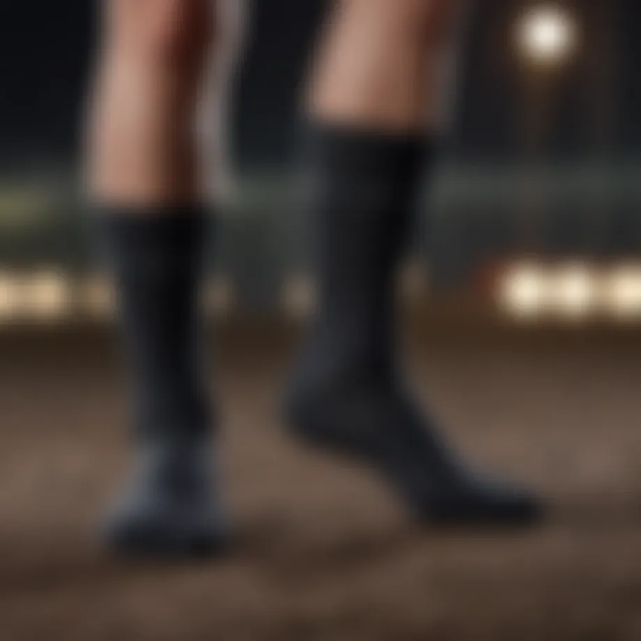 A close-up of high-quality support socks showcasing their design and material texture.