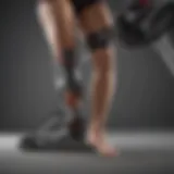 Detailed view of Bowflex leg extension apparatus showcasing its design