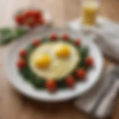 A plate of scrambled eggs with spinach and tomatoes, a nutritious breakfast that is gentle on the stomach.