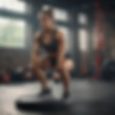 Weightlifting athlete using bumper plates in a gym