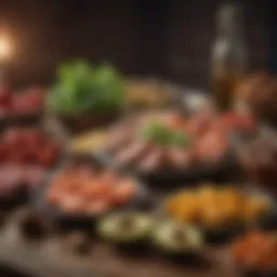 Colorful assortment of keto-friendly foods