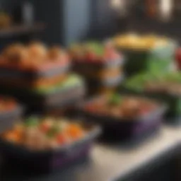 Colorful array of nutritious meal containers
