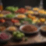 Colorful array of nutrient-dense foods on a table