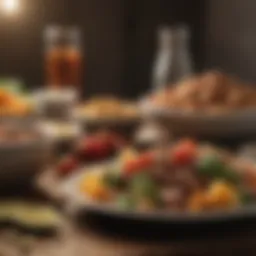 An array of nutritious foods suitable for a fasting diet