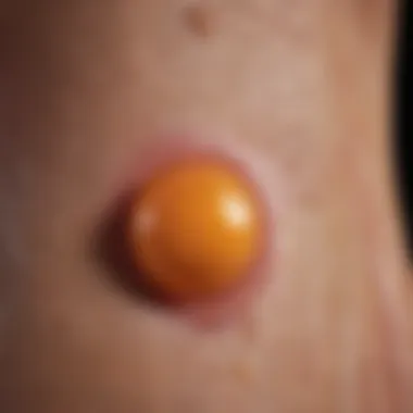 Close-Up of a Blister A close-up photo depicting a blister on skin