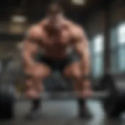 A bodybuilder performing a deadlift