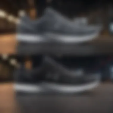 Comparison of Under Armour Road Running Shoe Models Comparison of different Under Armour road running shoe models on a display