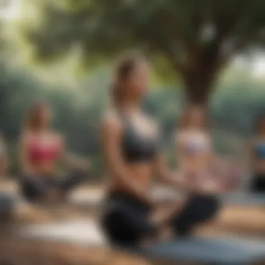 Group engaging in yoga practice outdoors