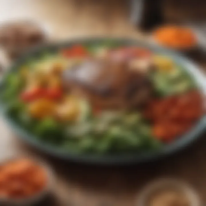 A vibrant plate showcasing a balanced meal rich in protein and vegetables
