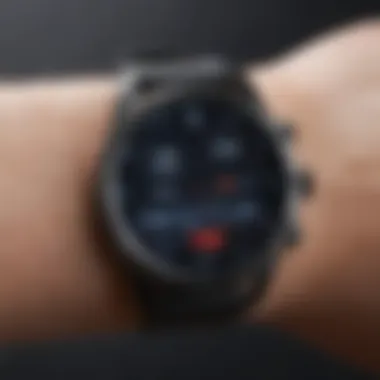 A user-friendly interface of a fitness watch highlighting usability.