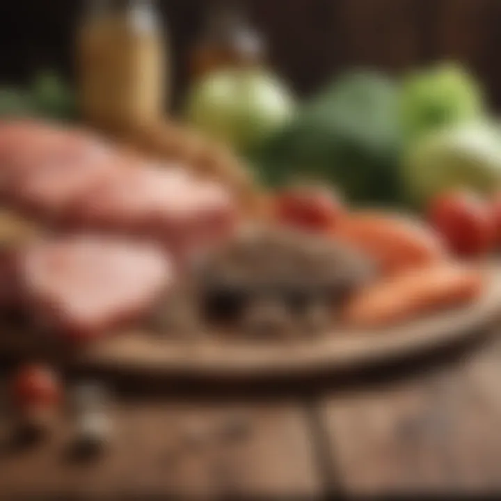 A selection of lean proteins on a wooden surface