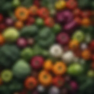 Nutrient-Dense Vegetables for Wellness An array of colorful vegetables arranged artfully