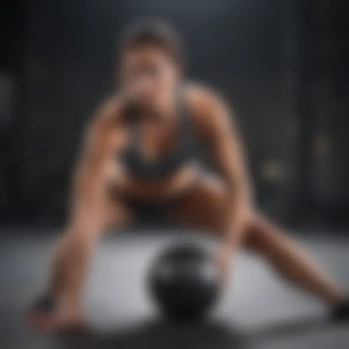 An individual performing an intense workout emphasizing core strength and endurance