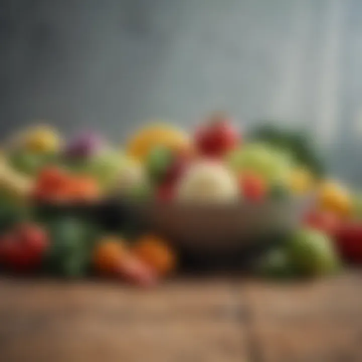 A vibrant spread of fresh vegetables and fruits showcasing a healthy diet
