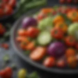 A vibrant plate of colorful vegetables