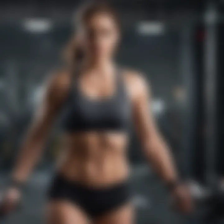 Dynamic workout scene showcasing various exercises