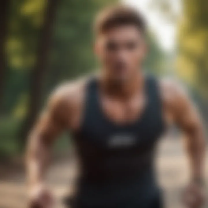 An outdoor scene showcasing an individual engaging in high-intensity interval training.