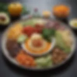 A colorful plate of nutrient-dense foods emphasizing whole ingredients for a balanced diet.