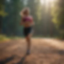 Inspirational exercise quote on a tranquil background
