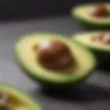 Avocado sliced open showing rich green flesh