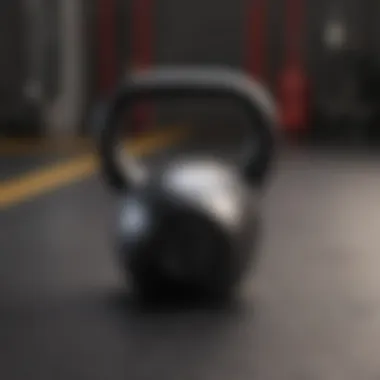 Kettlebell placed on a gym floor