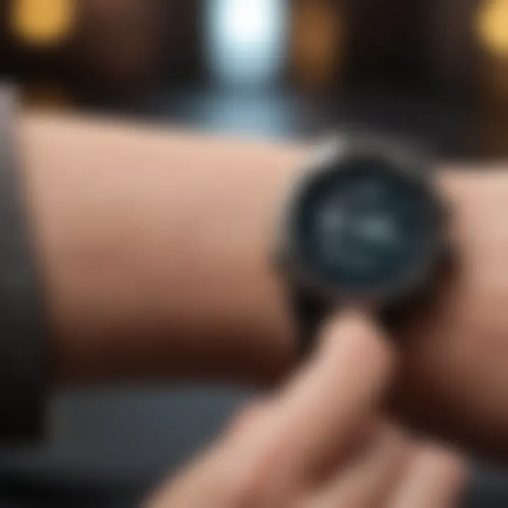 Smartwatch displaying fitness metrics