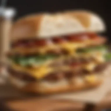 Close-up view of the Jimmy Dean Vegetarian Breakfast Sandwich showcasing its layers