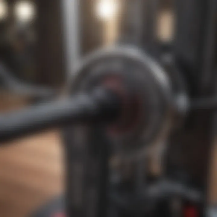 Close-up of adjustable settings on an ab workout machine