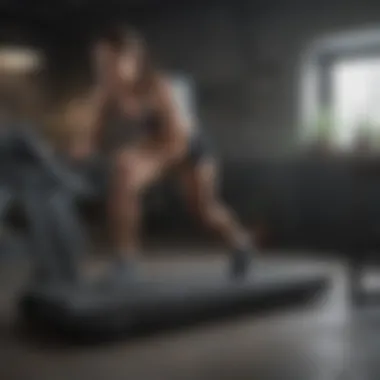 Integrating Fitness into Work Routine User engaged in a workout while working at a desk