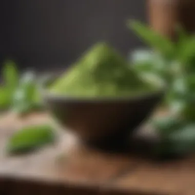 A vibrant green bowl of organic matcha green tea powder