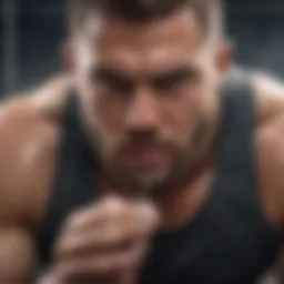 Dynamic athlete preparing for a lift with smelling salts